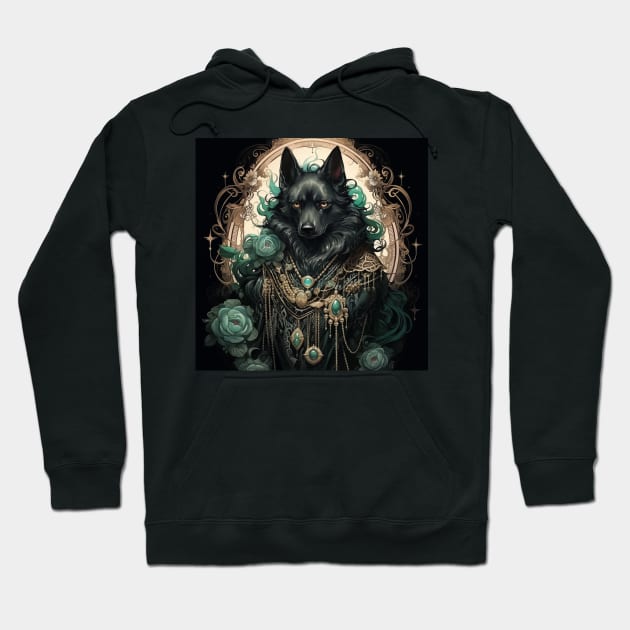 Victorian Black German Shepherd Hoodie by Enchanted Reverie